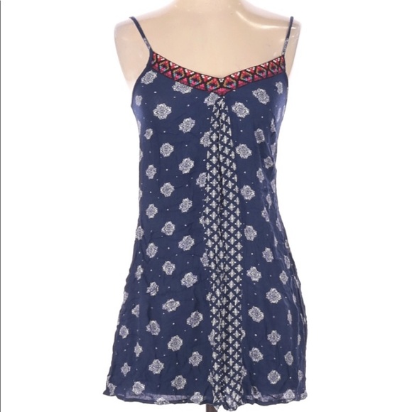 Blue Rain size xsmall blue floral tunic top - Picture 1 of 3